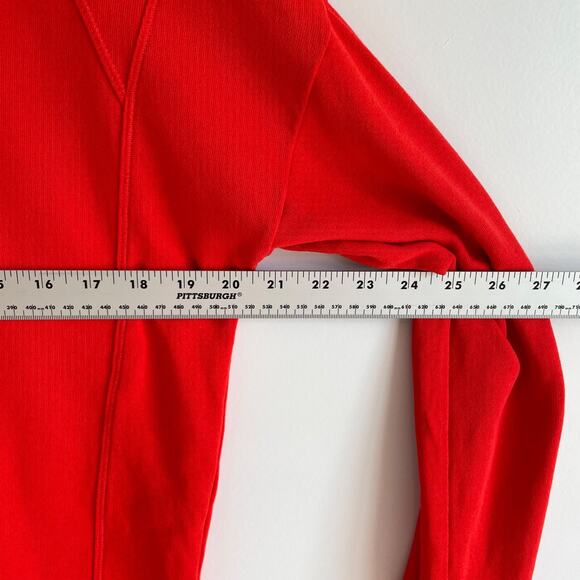 Sweaty Betty Red Crew Neck Long Sleeve Sweatshirt Top XS Thumbholes Athleisure - Picture 6 of 8